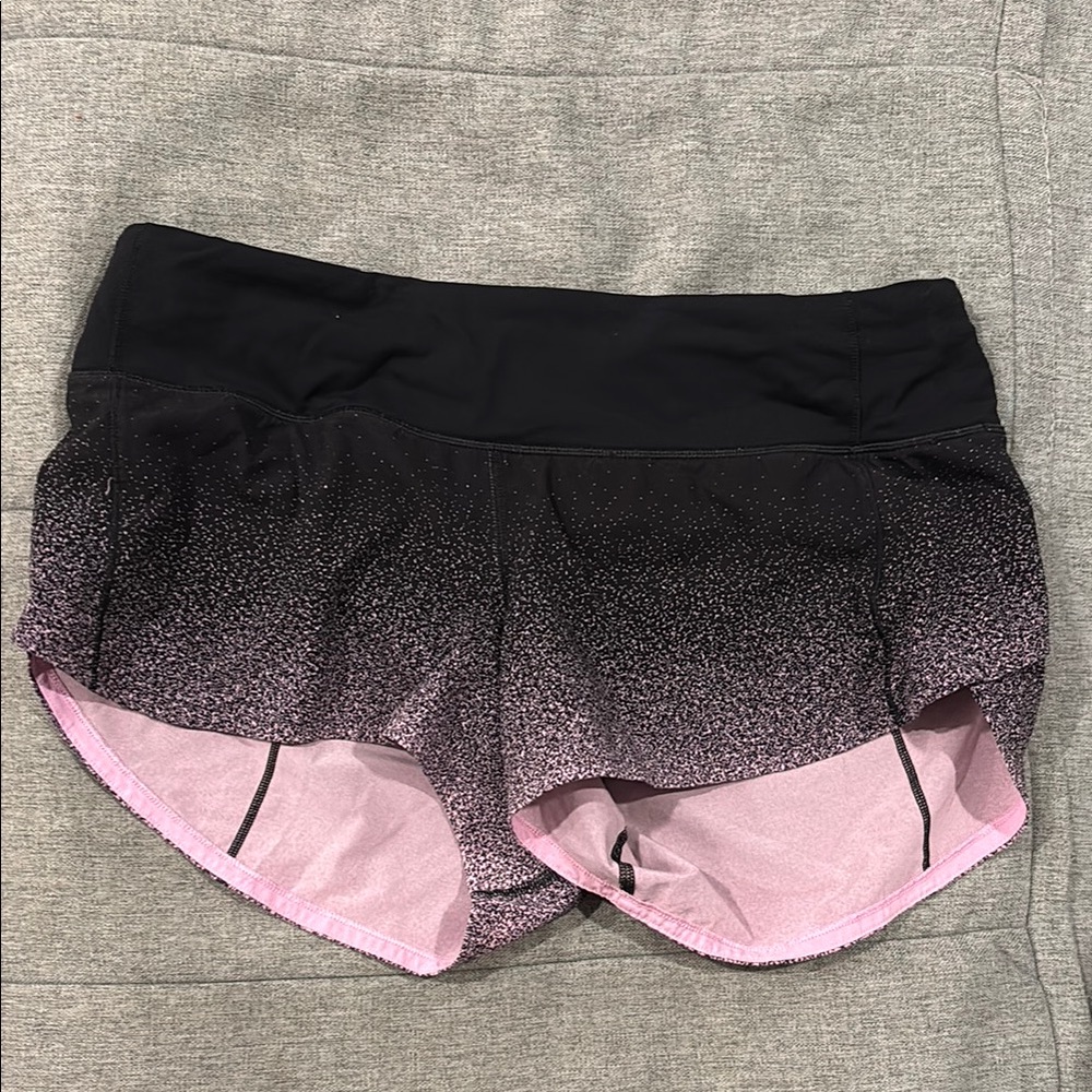 Lululemon speed up Black and Pink Ombre Shorts